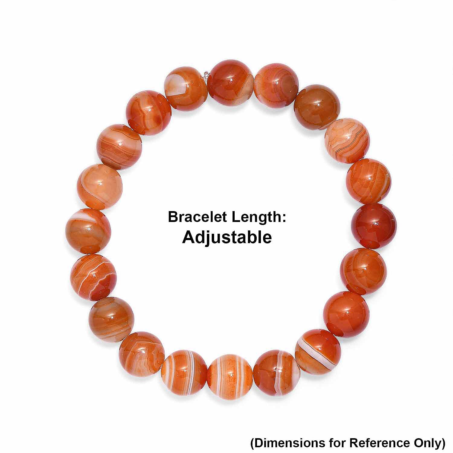 EverTrue Set of Banded Agate Adjustable Beads Bracelet and Necklace (Size - 18-2 Ext) in Yellow Gold Tone
