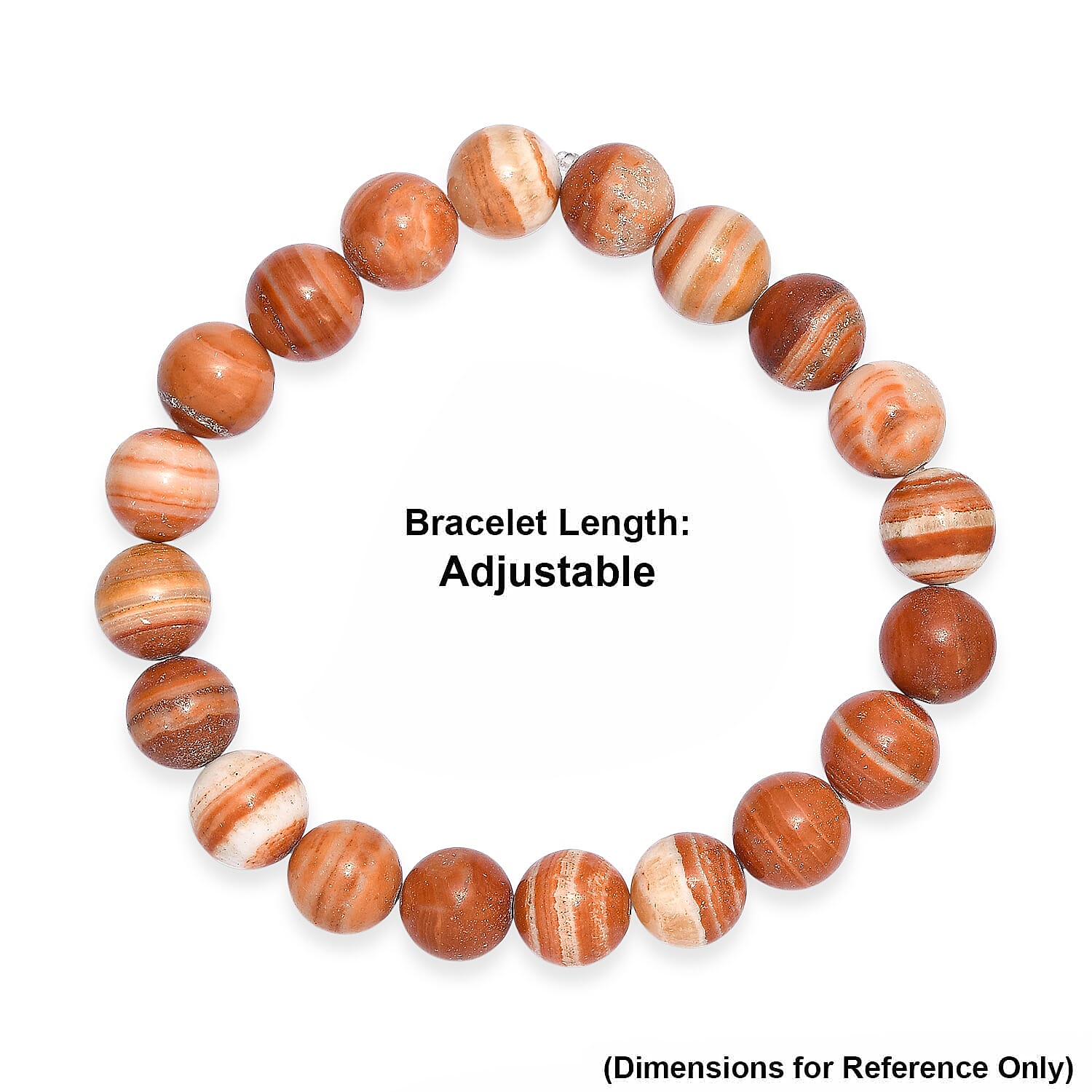 EverTrue Set of Red Malachine Adjustable Beads Bracelet and Necklace (Size - 18-2 Ext) in Yellow Gold Tone