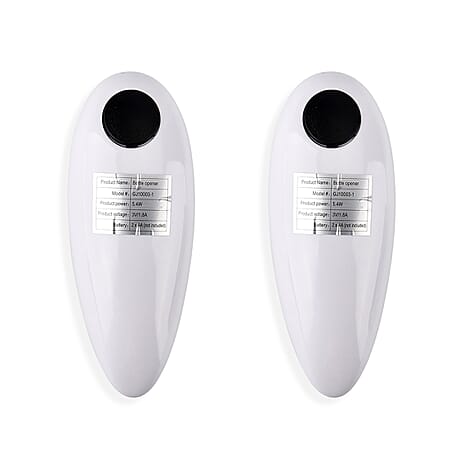 Set of 2 - Livmore Automatic Can Opener - Battery Operated (2 x AA not inc) - White
