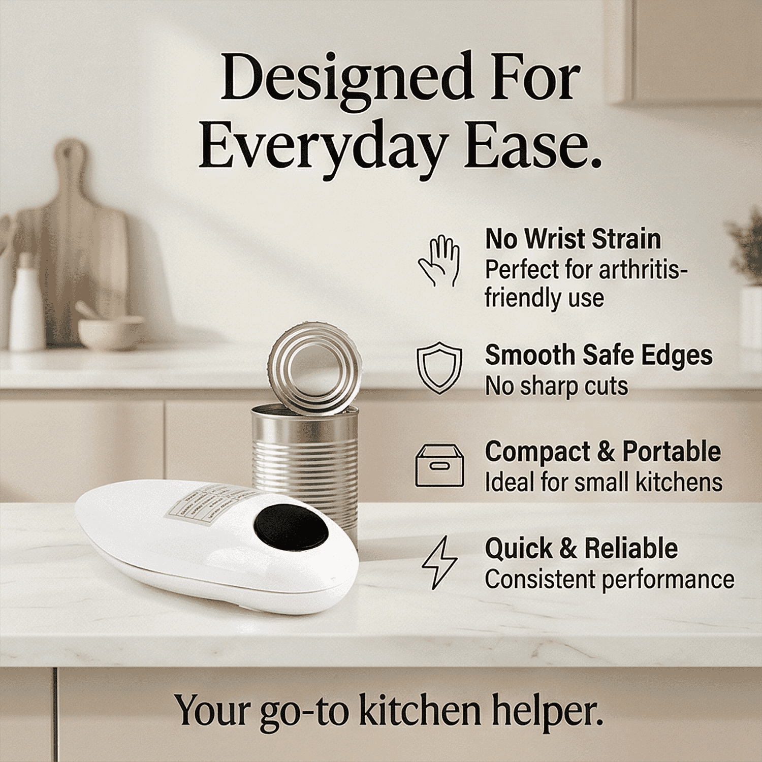 Set of 2 - Livmore Automatic Can Opener - Battery Operated (2 x AA not inc) - White