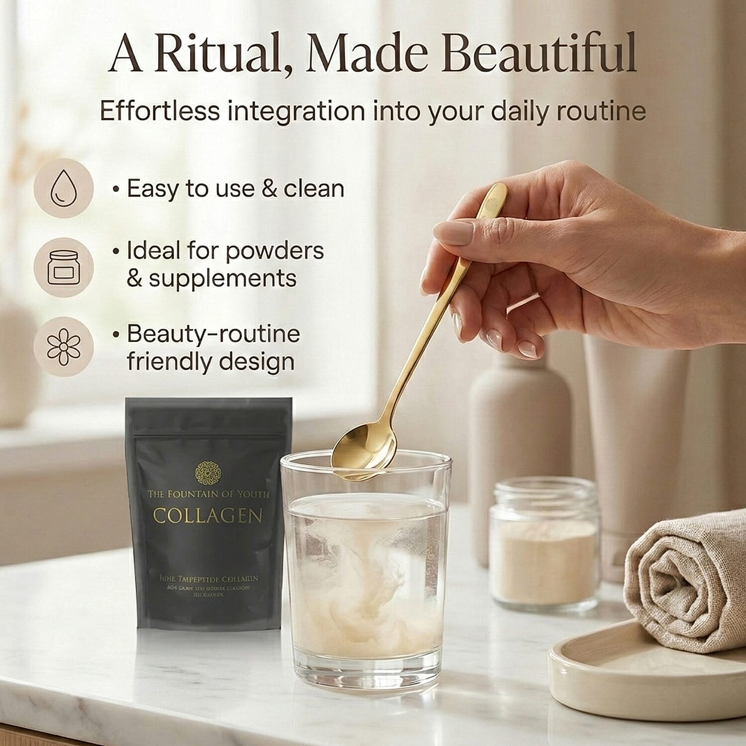 Fountain Of Youth Lifestyle Pure Tripeptide Collagen- 200 Grm With Spoon - Upto 200 Days Supply
