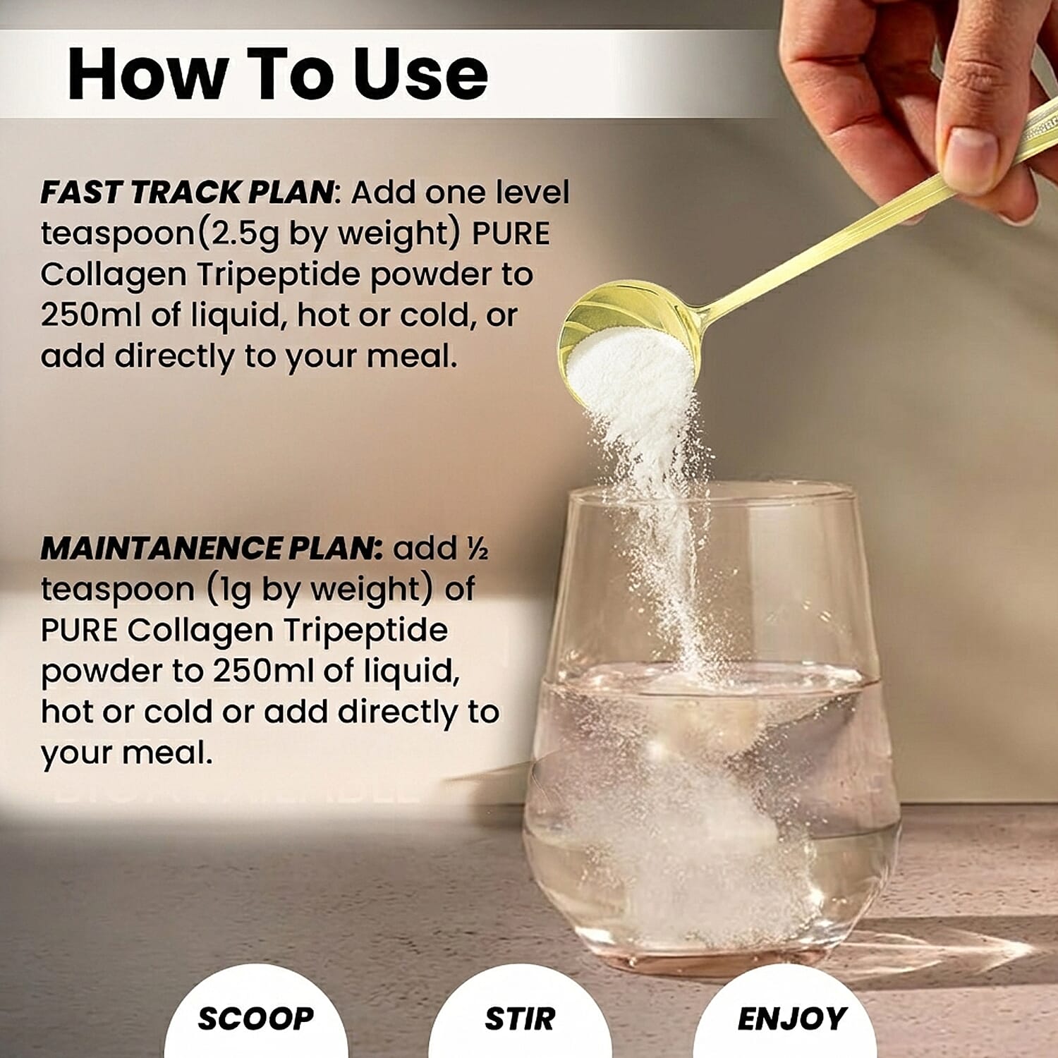 Fountain Of Youth Lifestyle Pure Tripeptide Collagen- 200 Grm With Spoon - Upto 200 Days Supply