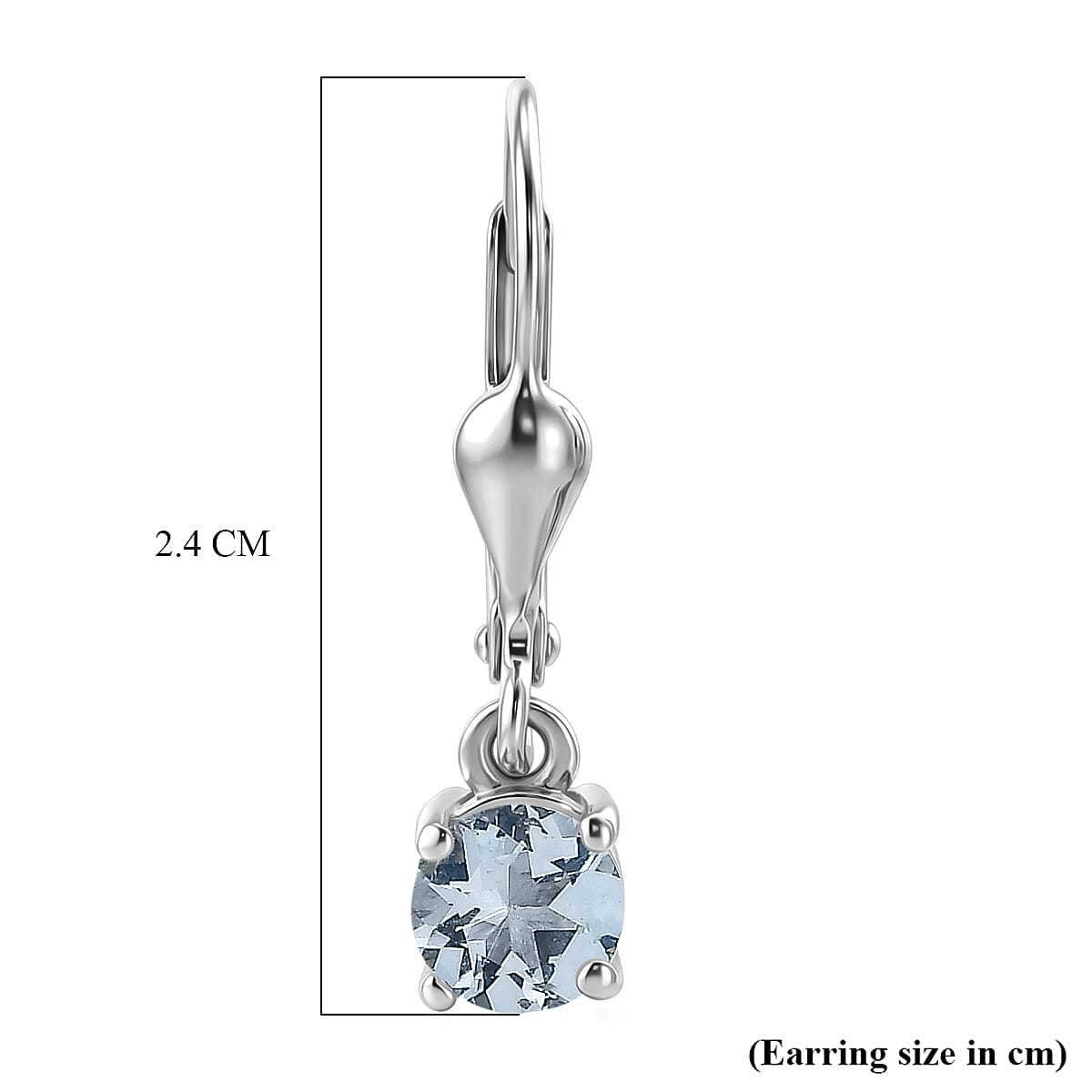 D'Joy Set of 2 Aquamarine Solitaire Drop Earrings in 18K Yellow Gold Plated & Rhodium Plated Sterling Silver