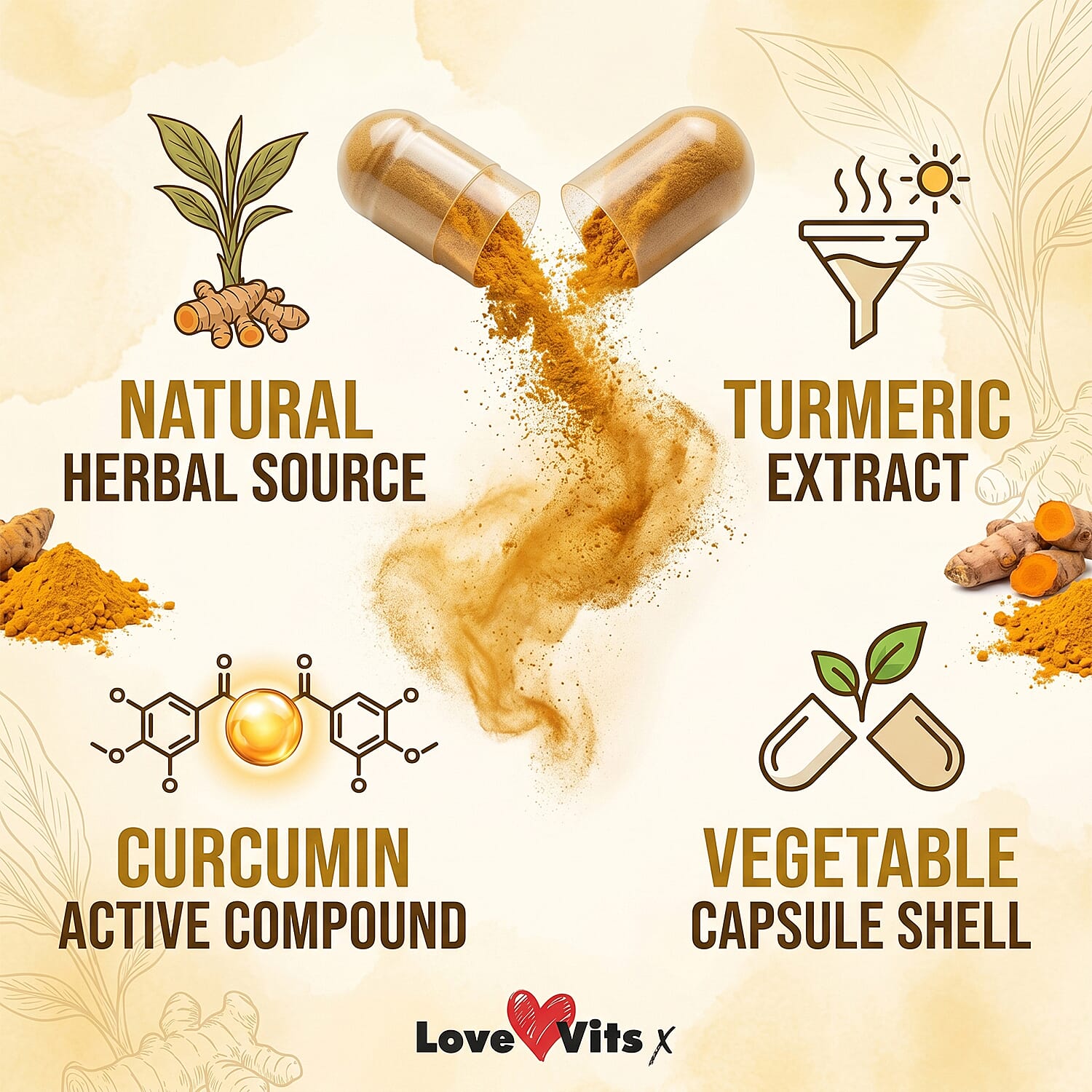 Set of 2 Love Vits Turmeric & Apple Cider Vinegar Capsules (100 Capsules Each)