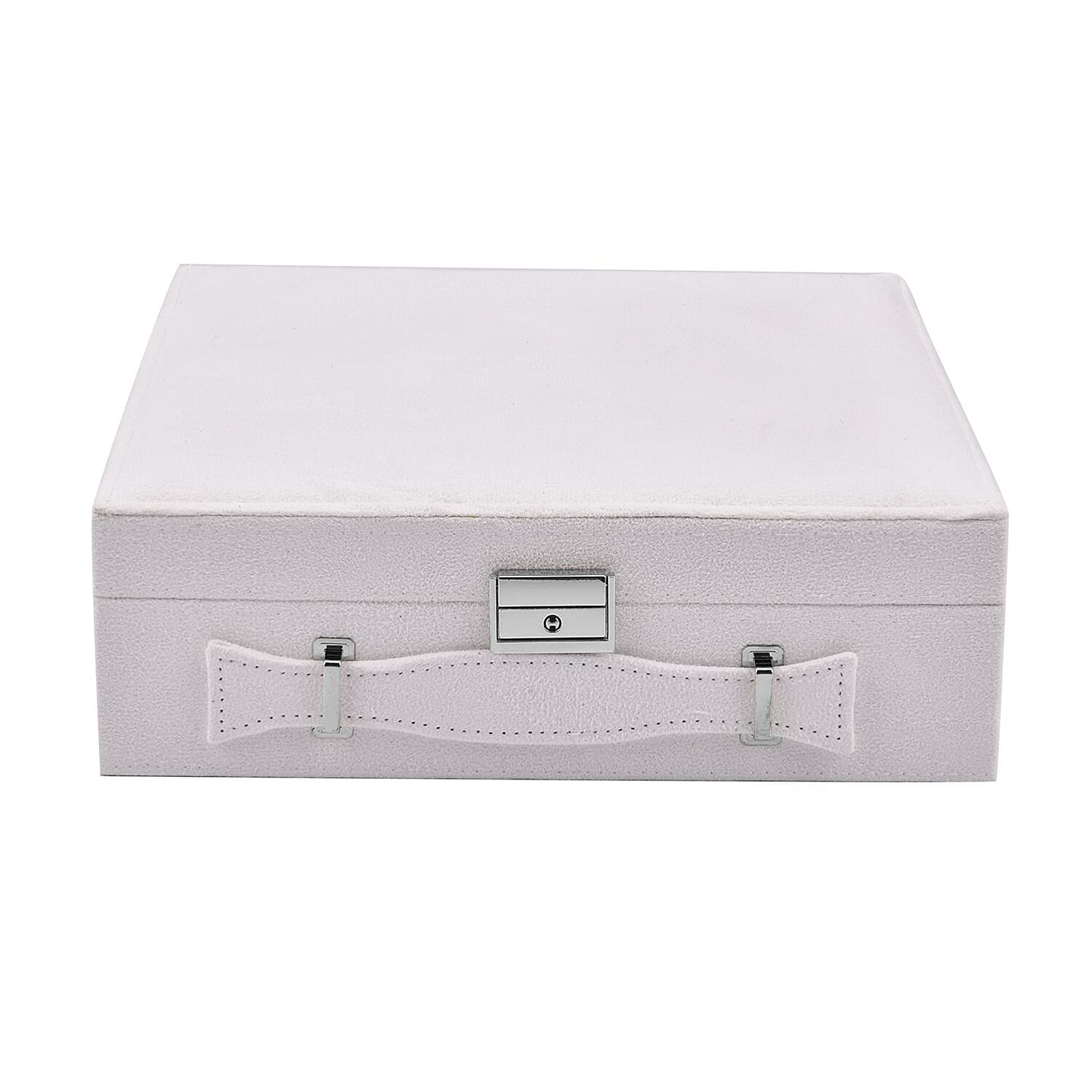 Set of 2 Premium 2-Tier Jewellery Storage Boxes with Anti-Tarnish Protection - White and Turquoise