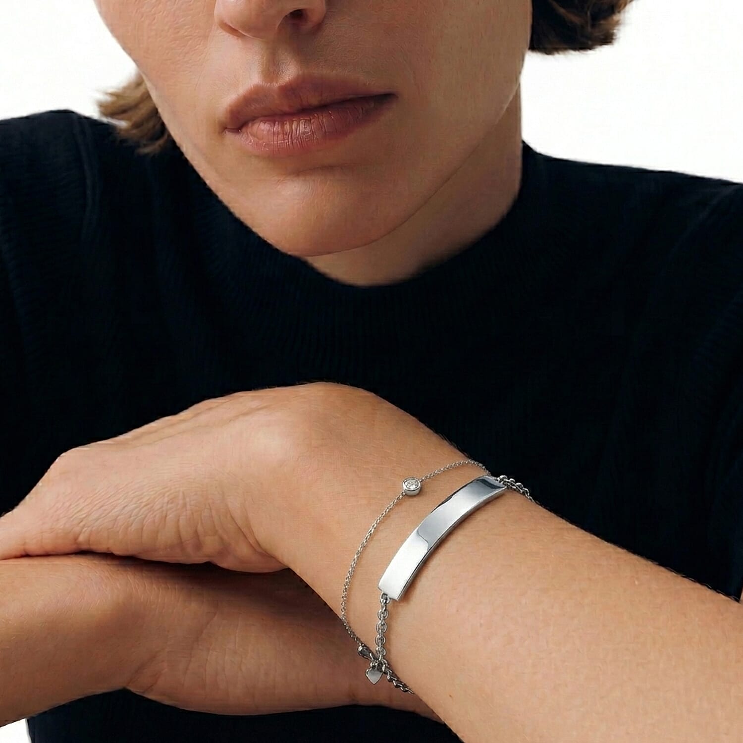 Set of 3 Personalised Bar Bracelets in Gold, Silver & Rose Gold Tones (Each Size - 7-1.5 Ext)