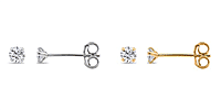 Set of 2 &ndash; Luxuriant Lab-Grown Diamond Studs in Sterling Silver (Rhodium & Yellow Gold Finish), 0.25 Ct Each