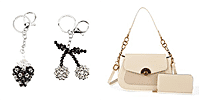 La Marey - Designer-Inspired 2-Piece Bag With Key Chain- Cream.