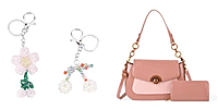 La Marey - Designer-Inspired 2-Piece Bag With Key Chain- Pink