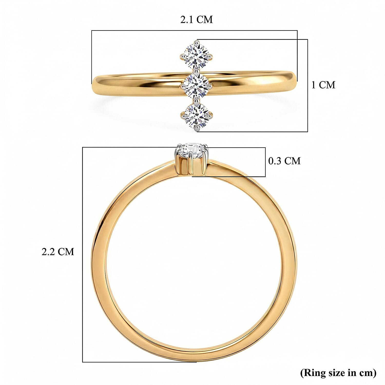Stack Up LUXURIANT Lab Grown Diamond 3-Stone Ring & Open Thumb Ring Set in Sterling Silver (SI-GH)