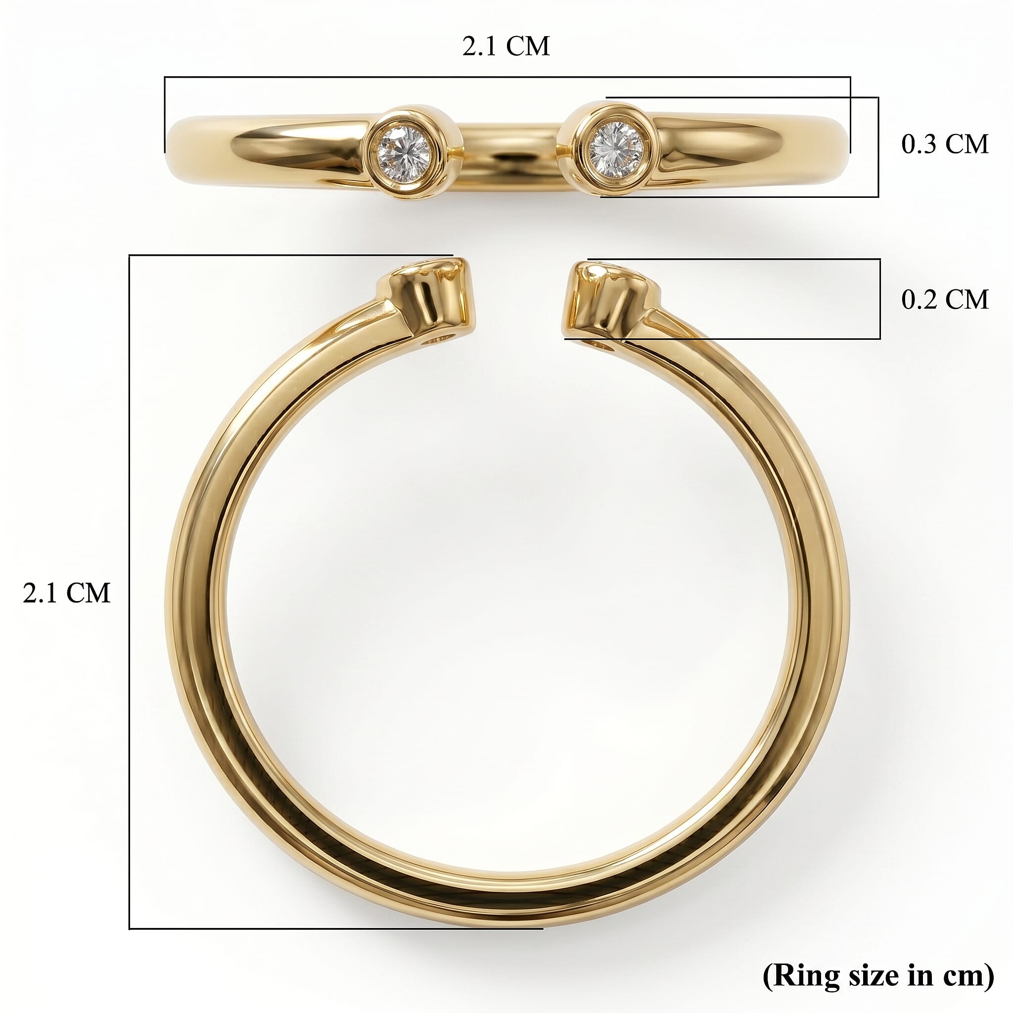 Stack Up LUXURIANT Lab Grown Diamond Solitaire Ring & Open Thumb Ring Set in Sterling Silver (SI-GH)