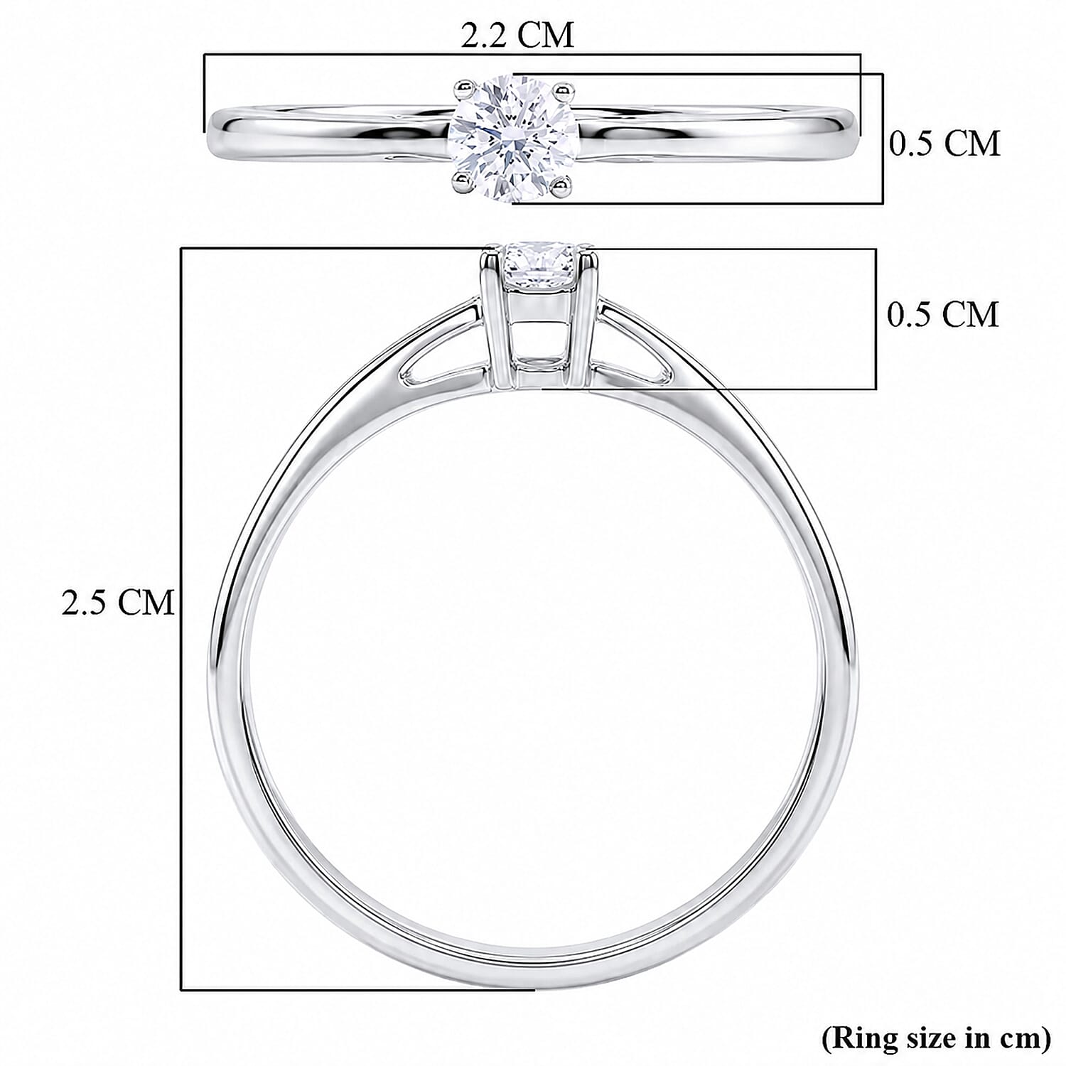 Stack Up LUXURIANT Lab Grown Diamond Solitaire Ring & Open Thumb Ring Set in Sterling Silver (SI-GH)