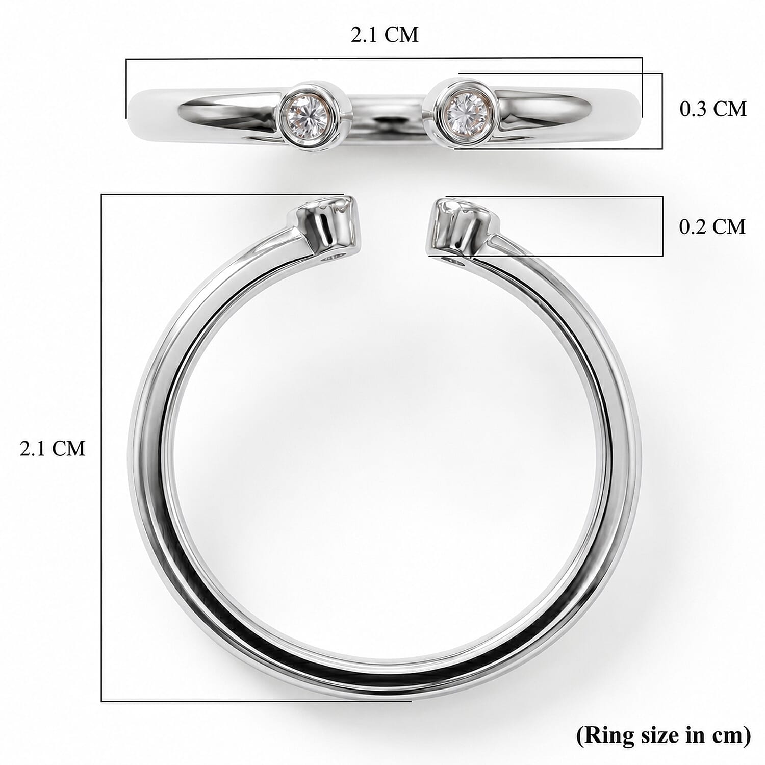Stack Up LUXURIANT Lab Grown Diamond Solitaire Ring & Open Thumb Ring Set in Sterling Silver (SI-GH)