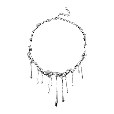 Lucy Q Drip Collection - Necklace (Size-20.5) in Rhodium Overlay Sterling Silver