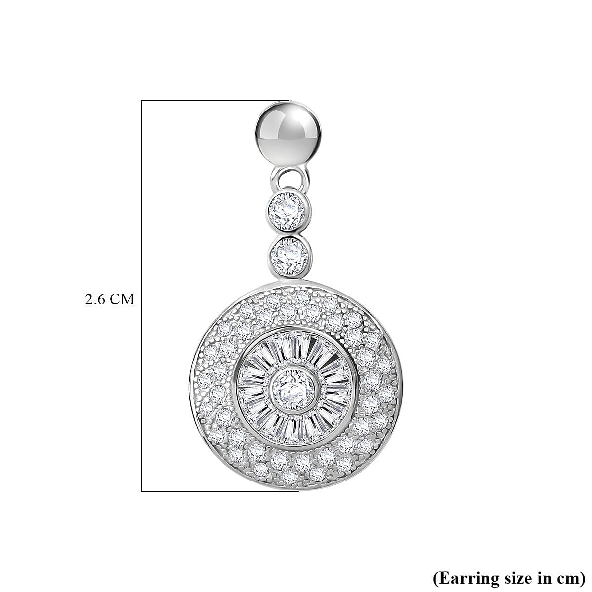 AAA Simulated Diamond (Rnd) Earrings (with Push Back) in Sterling Silver