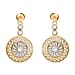 AAA Simulated Diamond (Rnd) Earrings (with Push Back) in Yellow Gold Overlay Sterling Silver