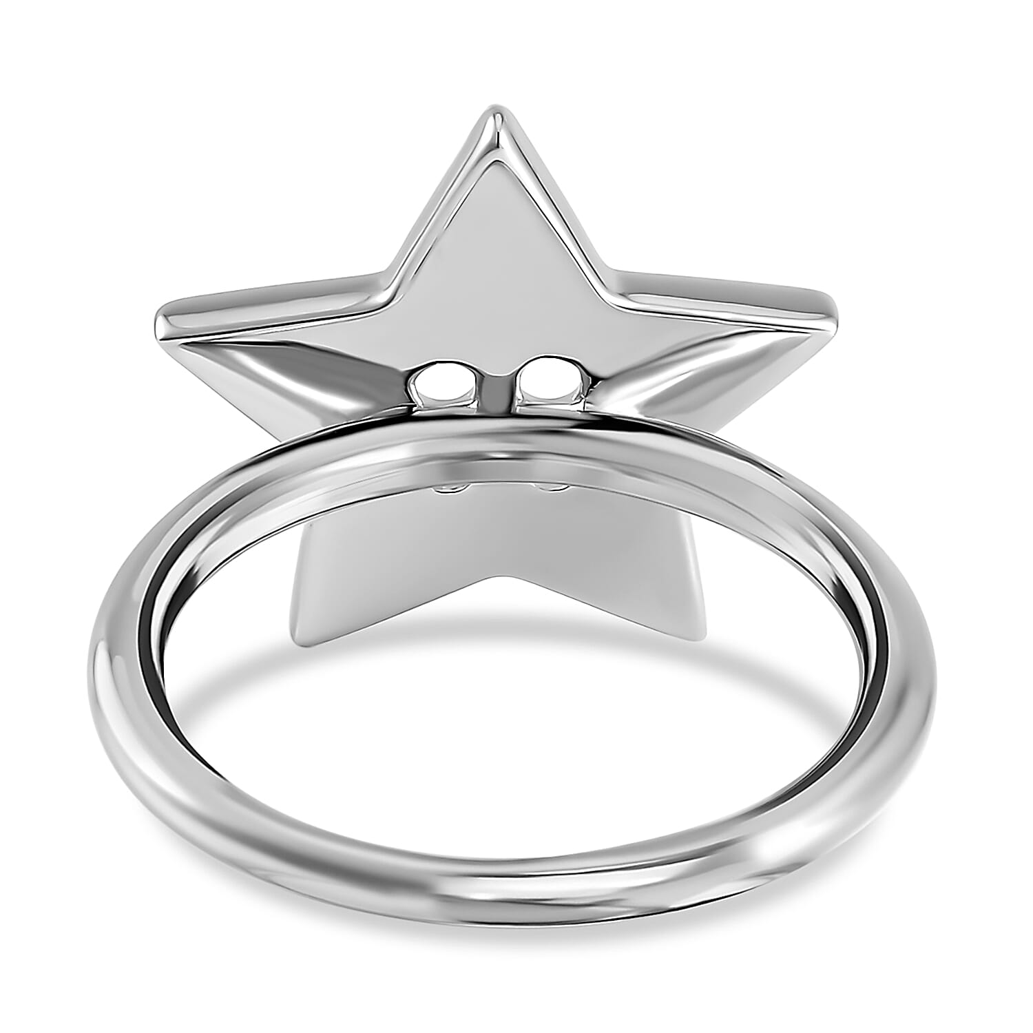 Lucy Q Button Collection - Rhodium Overlay Sterling Silver Star Button Ring Lucy Q Button Collection - Rhodium Overlay Sterling Silver Star Button Ring