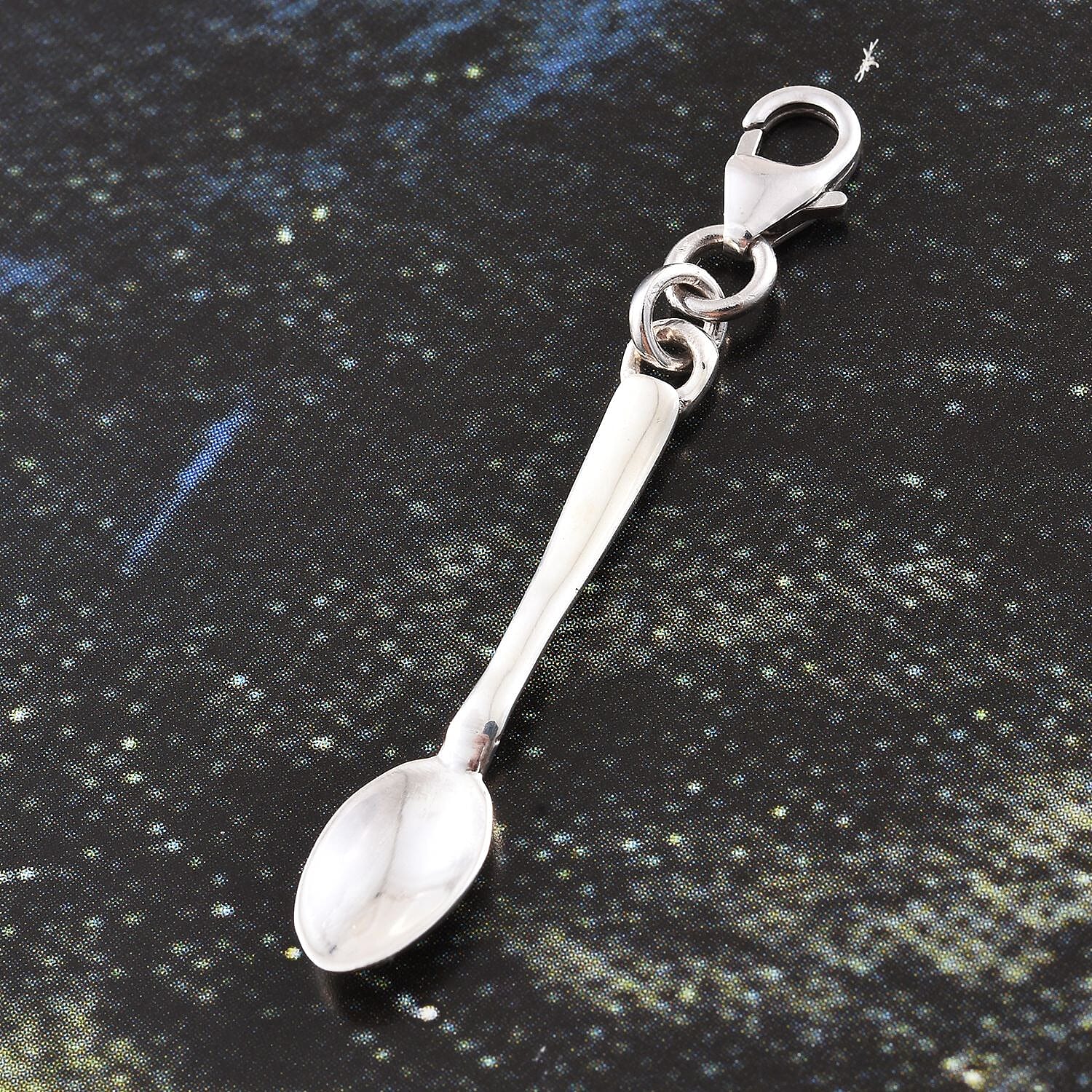 Platinum Overlay Sterling Silver Spoon Charm