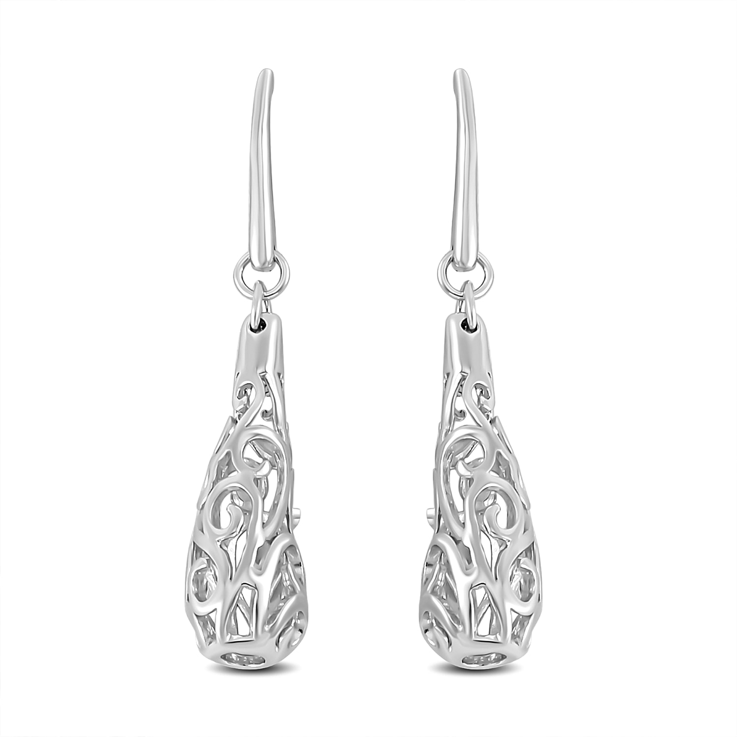 Lucy Q Air Drip Filigree Collection - Rhodium Overlay Sterling Silver, Earrings, Sliver Wt. 6.00 Gms