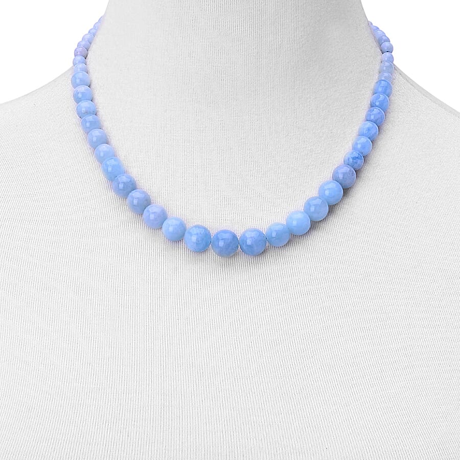 Espirito Santo Aquamarine Necklace (Size 18) in Rhodium Sterling Silver Magnetic Lock 250.0 Ct.