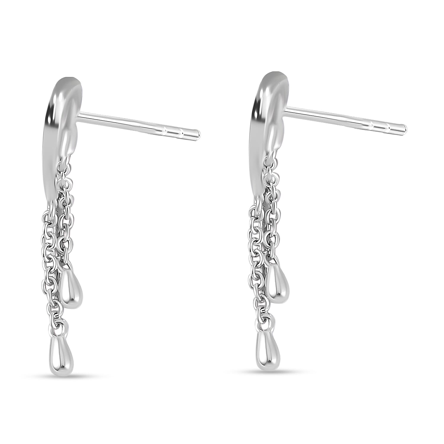 Lucy Q Amore Heart Collection - Entwine Drip Stud Earrings in Rhodium Plated Sterling Silver