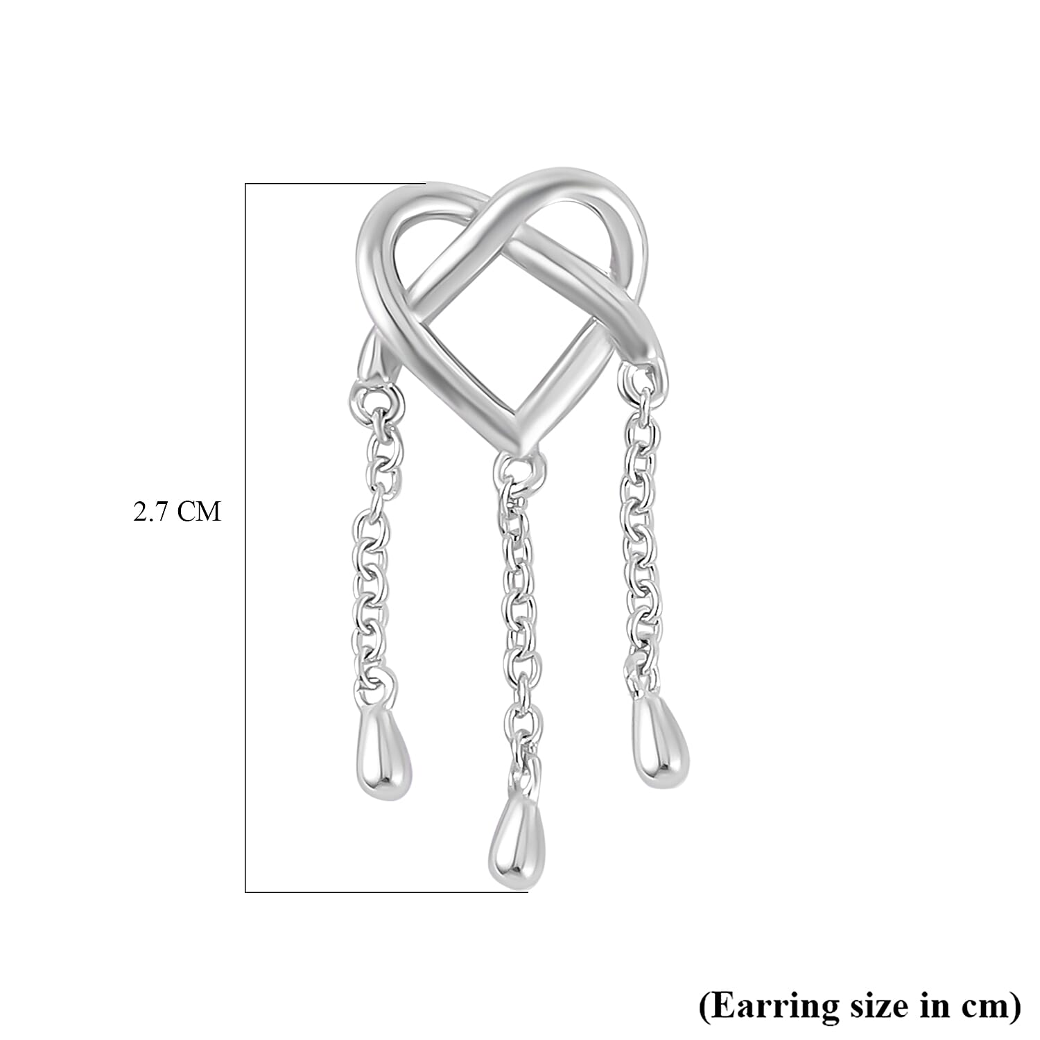 Lucy Q Amore Heart Collection - Entwine Drip Stud Earrings in Rhodium Plated Sterling Silver