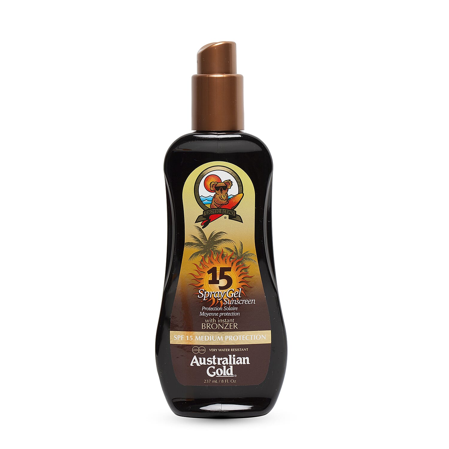 AUSTRALIAN GOLD- SPF 15 Spray Gel W- Bronzer 237ml