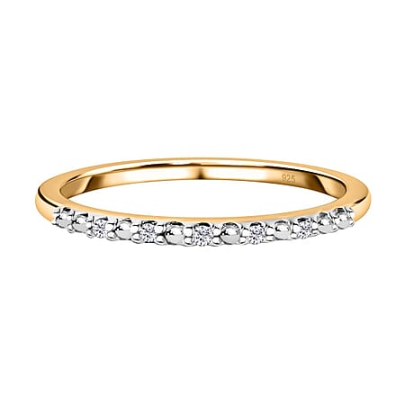 Diamond Half Eternity Ring in 14K Gold Overlay Sterling Silver