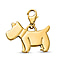14K Gold Overlay Sterling Silver Scottish Terrier Dog Charm