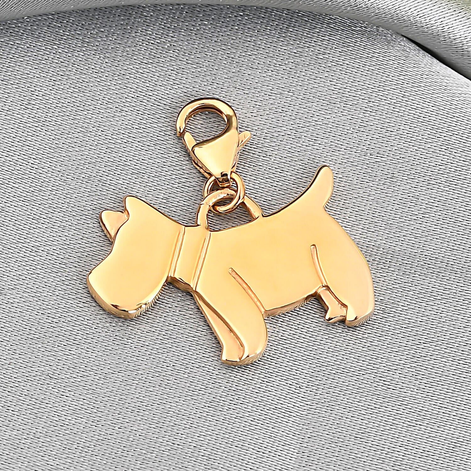 18K Vermeil Yellow Gold Plated Sterling Silver Scottish Terrier Dog Charm