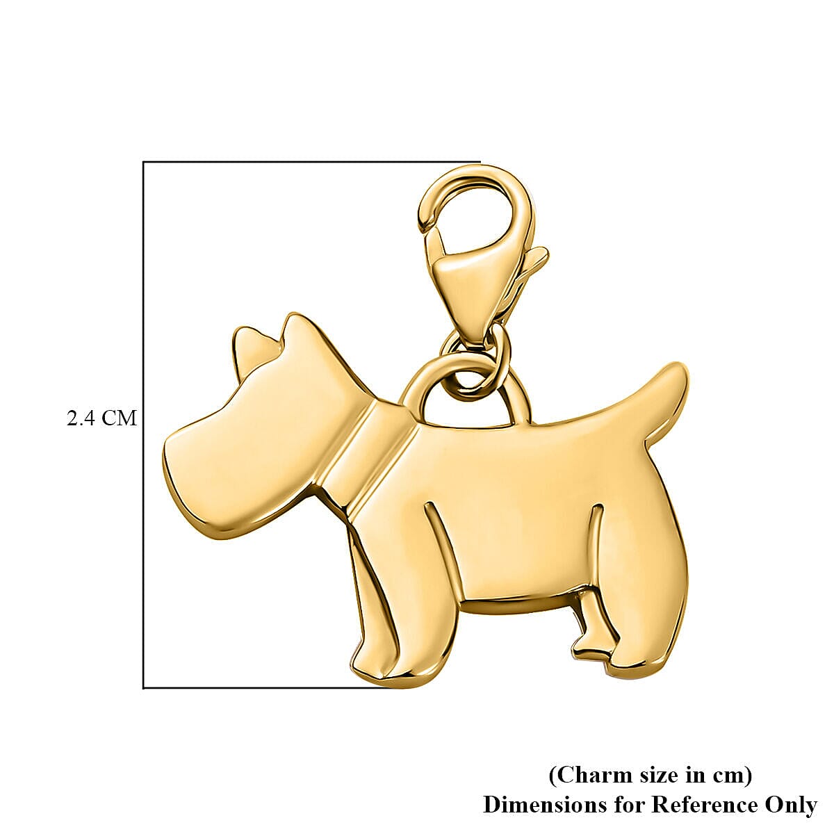 18K Vermeil Yellow Gold Plated Sterling Silver Scottish Terrier Dog Charm