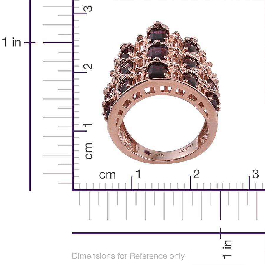 Royal Jaipur Rhodolite Garnet (Oct), Ruby Ring in Rose Gold Overlay Sterling Silver 6.000 Ct.