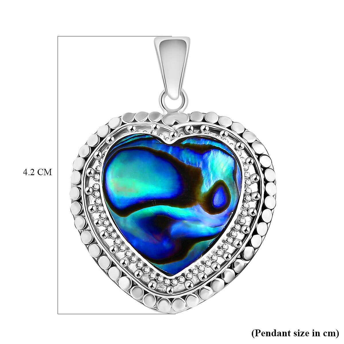 Royal Bali Collection Abalone Shell Heart Pendant in Sterling Silver 5.40 Ct.