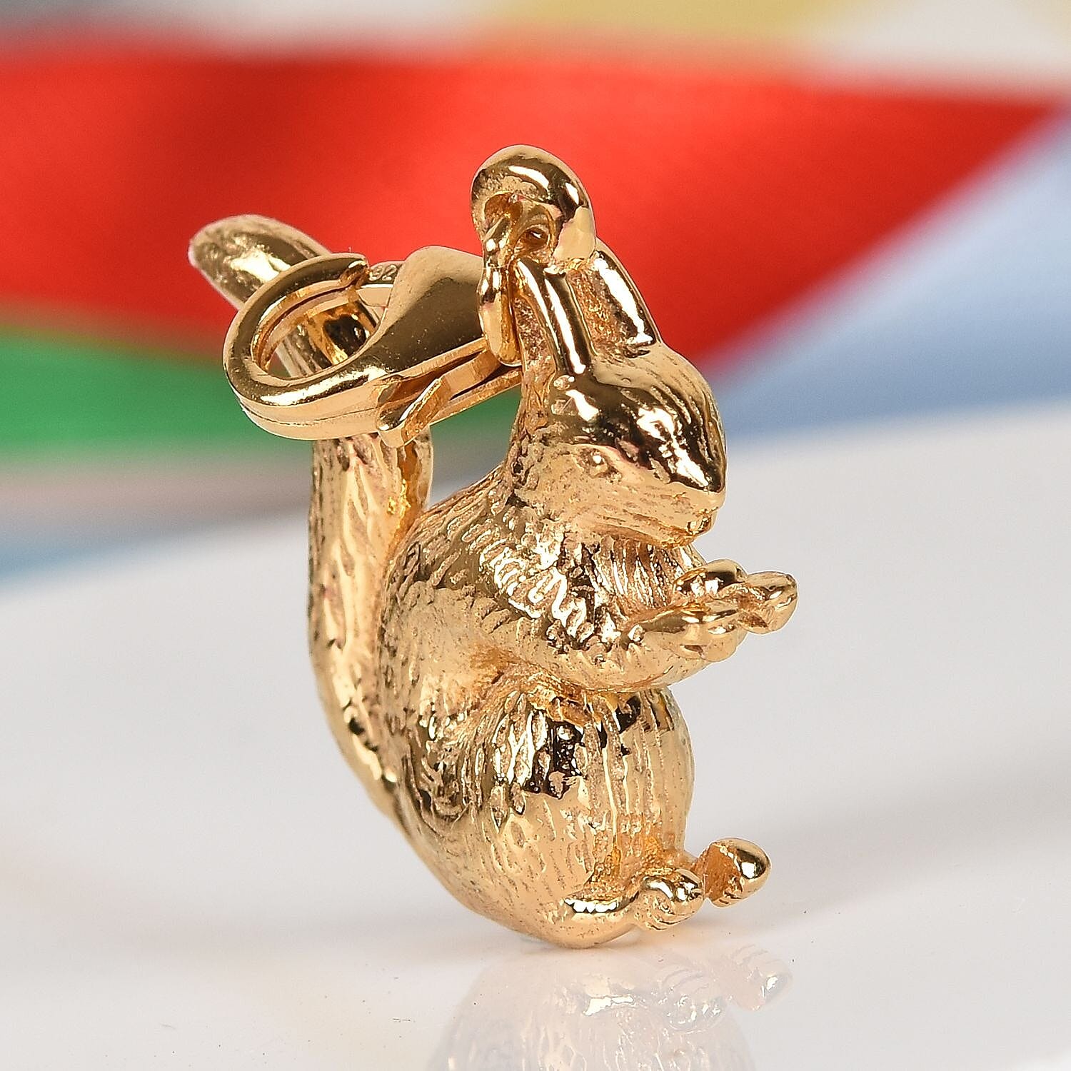 14K Gold Overlay Sterling Silver Squirrel Charm 4.59 Gms