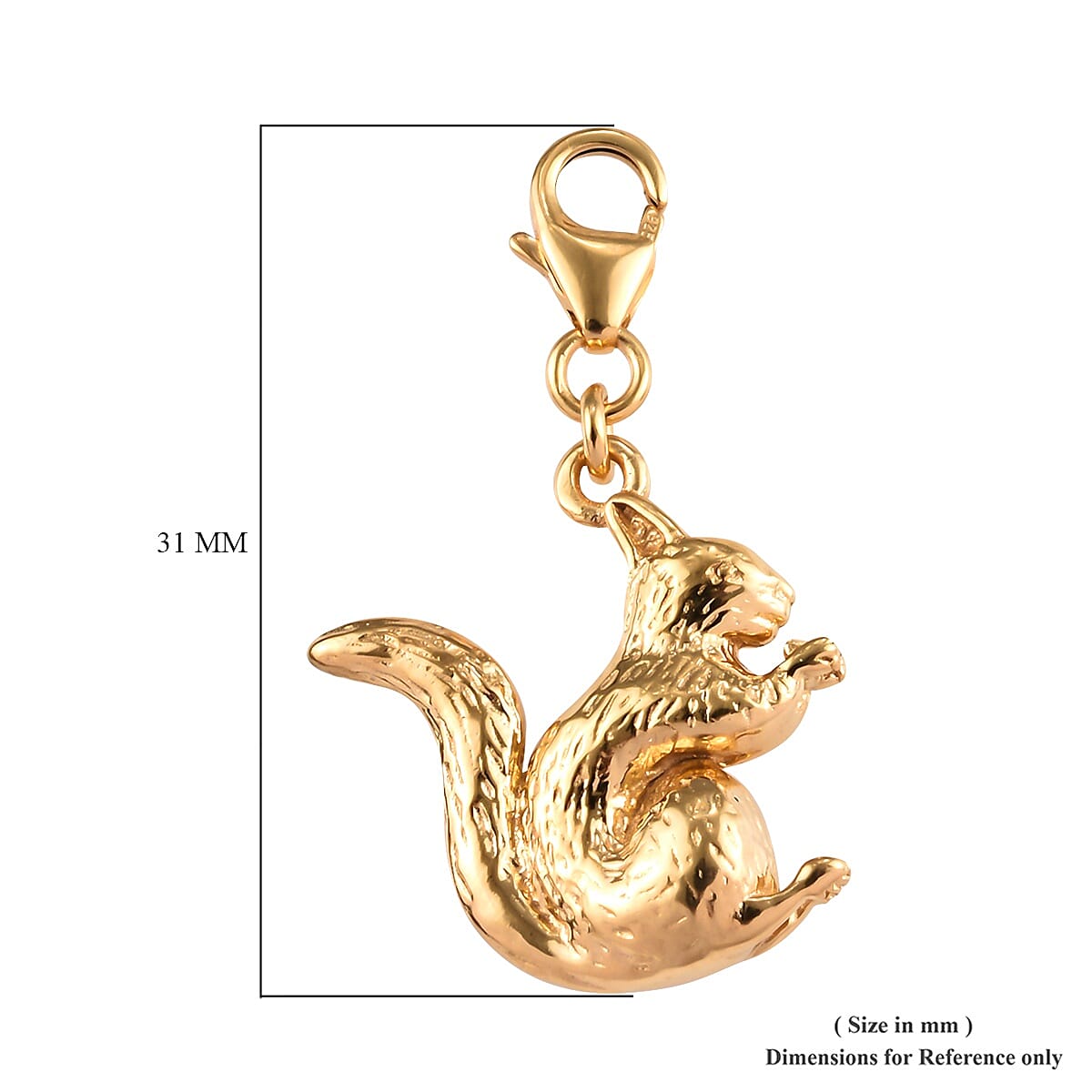 14K Gold Overlay Sterling Silver Squirrel Charm 4.59 Gms