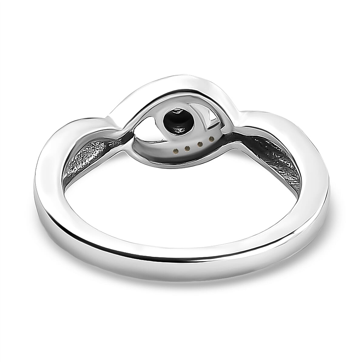 Diamond Bypass Promise Ring in Platinum Overlay Sterling Silver