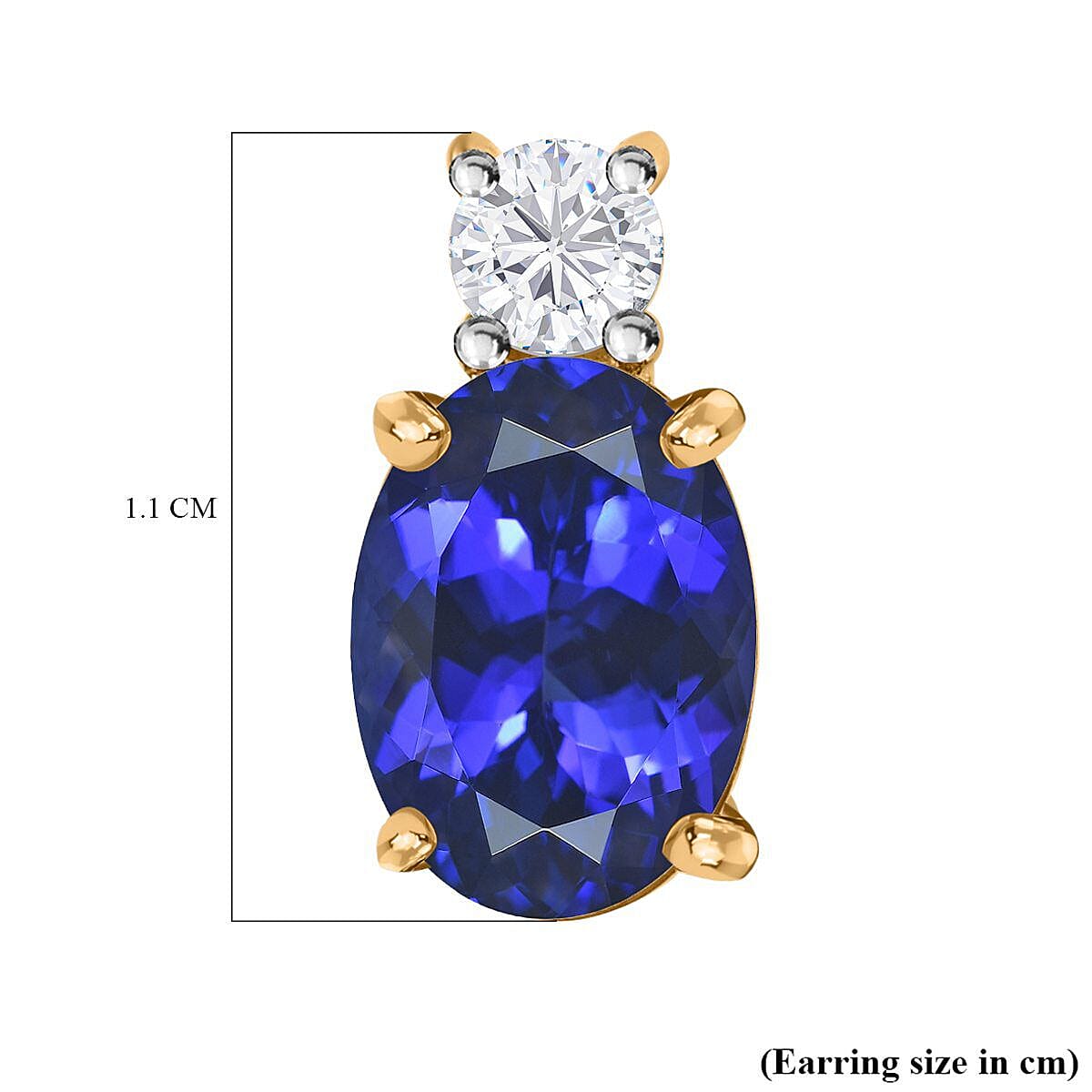 ILIANA 18K Yellow Gold AAAA Tanzanite and Diamond Earrings (with Screw Back) 2.35 Ct.
