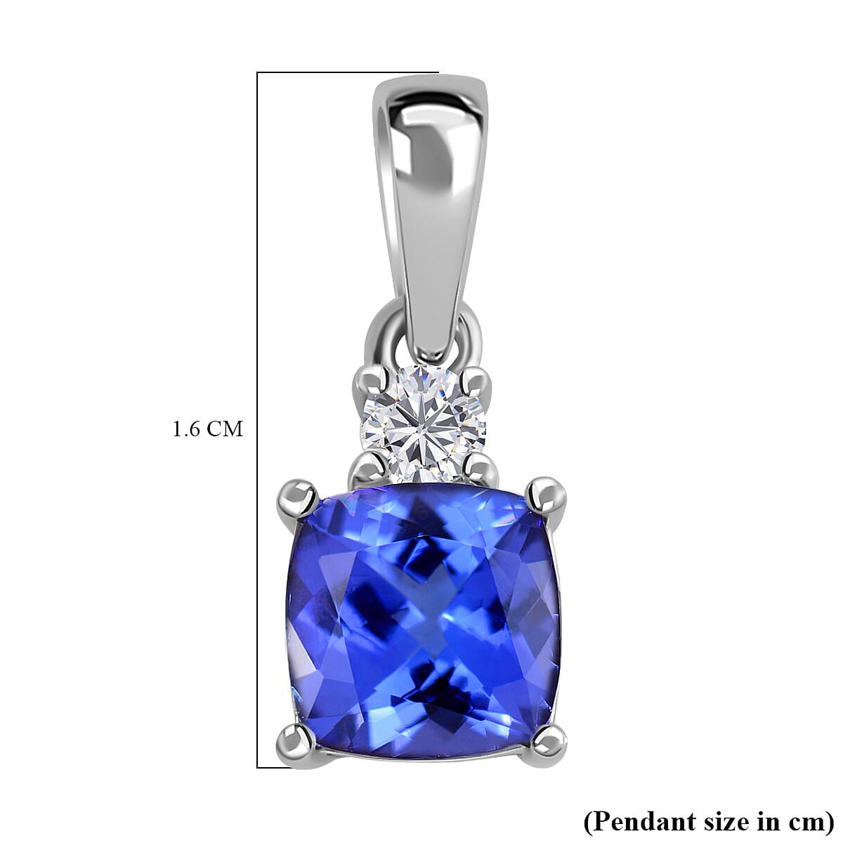 Blue Diamond, Diamond Cocktail Pendant in Rhodium and Platinum Over  glutinous Sterling-1ct 海外 スキル、知識 即決