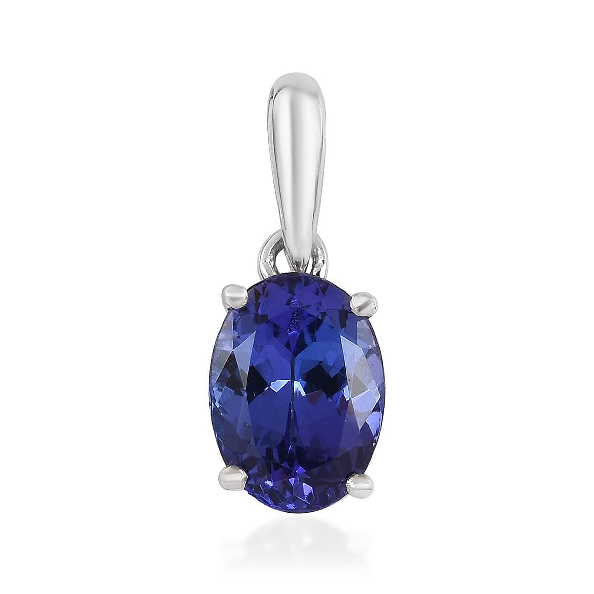 RHAPSODY 950 Platinum AAAA Tanzanite Oval Solitaire Pendant 1.00 Ct.