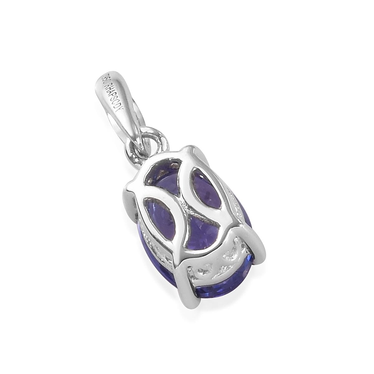RHAPSODY 950 Platinum AAAA Tanzanite Oval Solitaire Pendant 1.00 Ct.