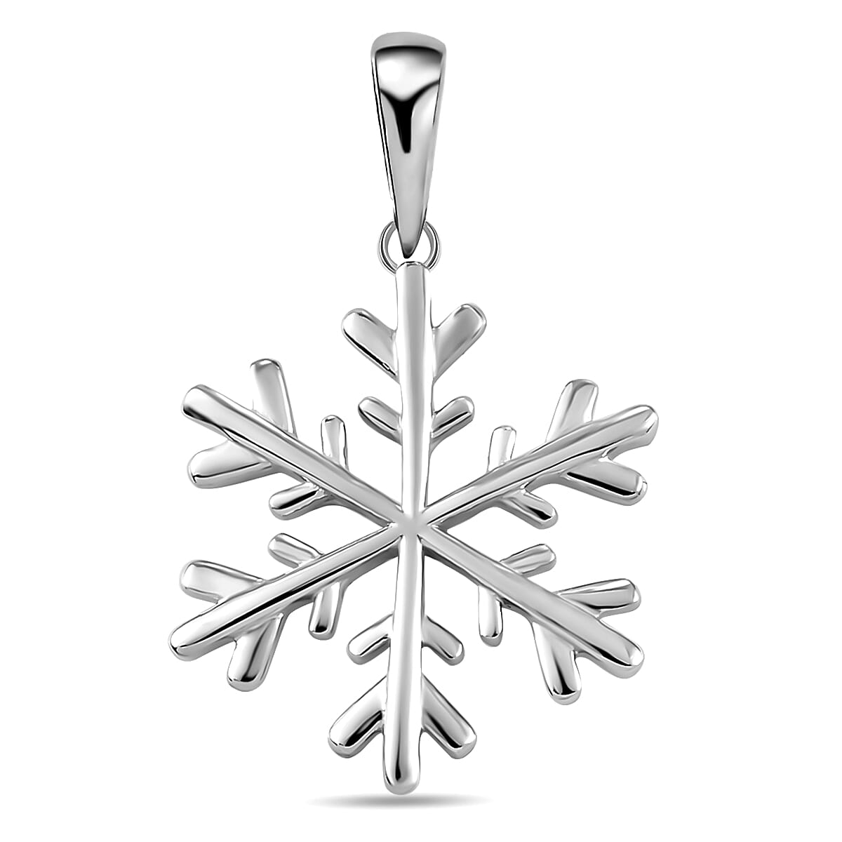 Platinum Overlay Sterling Silver Snowflake Charm