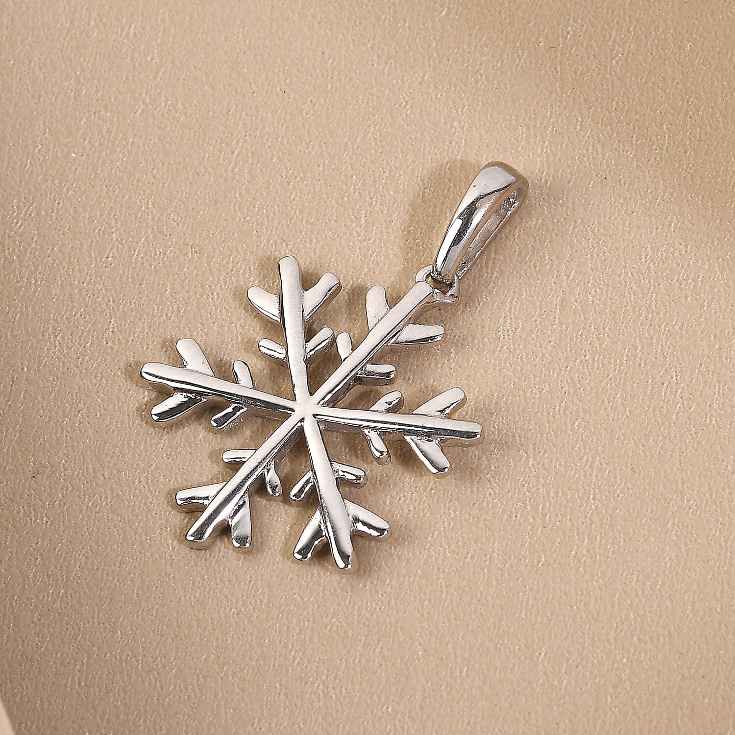Platinum Overlay Sterling Silver Snowflake Charm