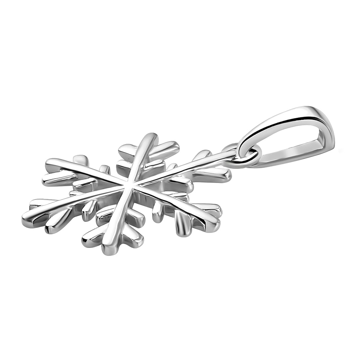 Platinum Overlay Sterling Silver Snowflake Charm