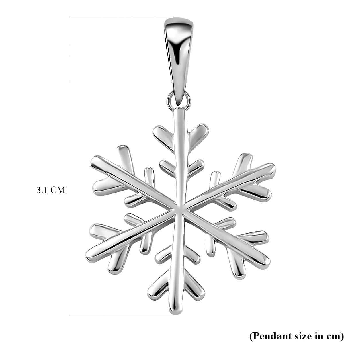 Platinum Overlay Sterling Silver Snowflake Charm