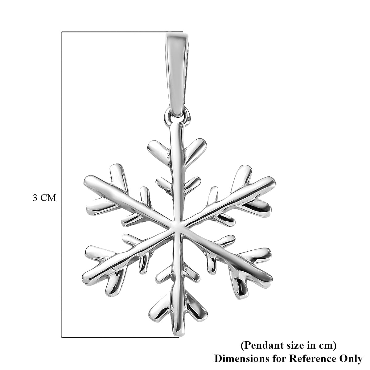 Platinum Overlay Sterling Silver Snowflake Charm