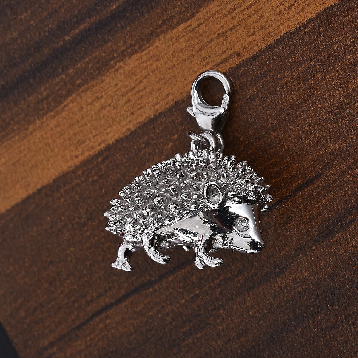 Platinum Overlay Sterling Silver Hedgehog Charm, Silver wt 6.00 Gms.