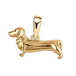 14K Gold Overlay Sterling Silver Dachshund Dog Pendant