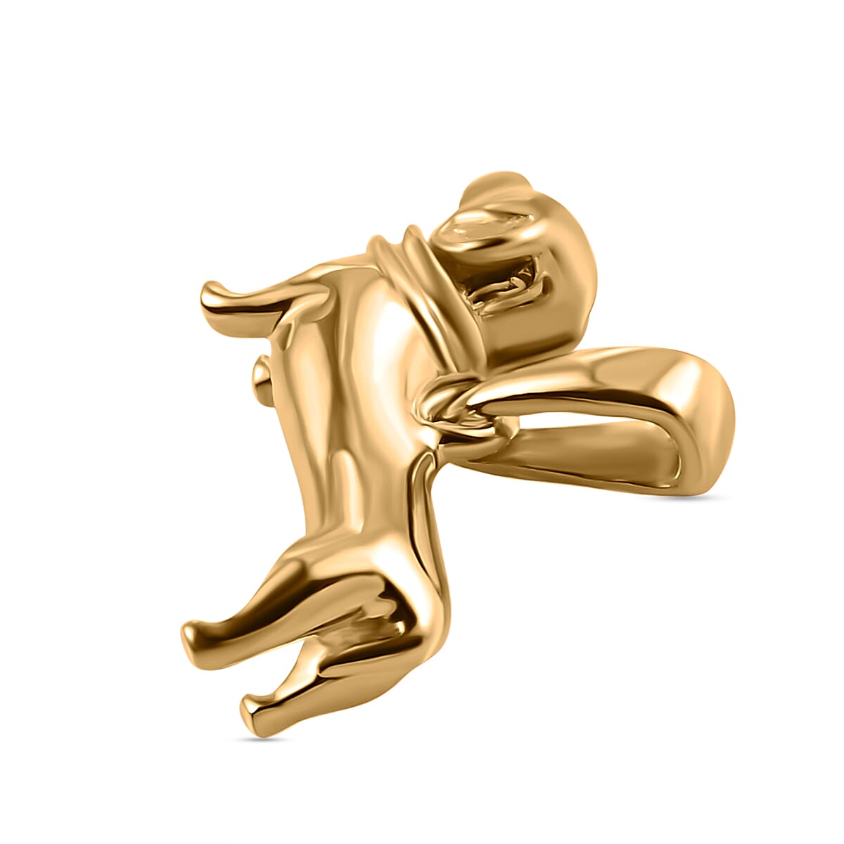 14K Gold Overlay Sterling Silver Dachshund Dog Pendant