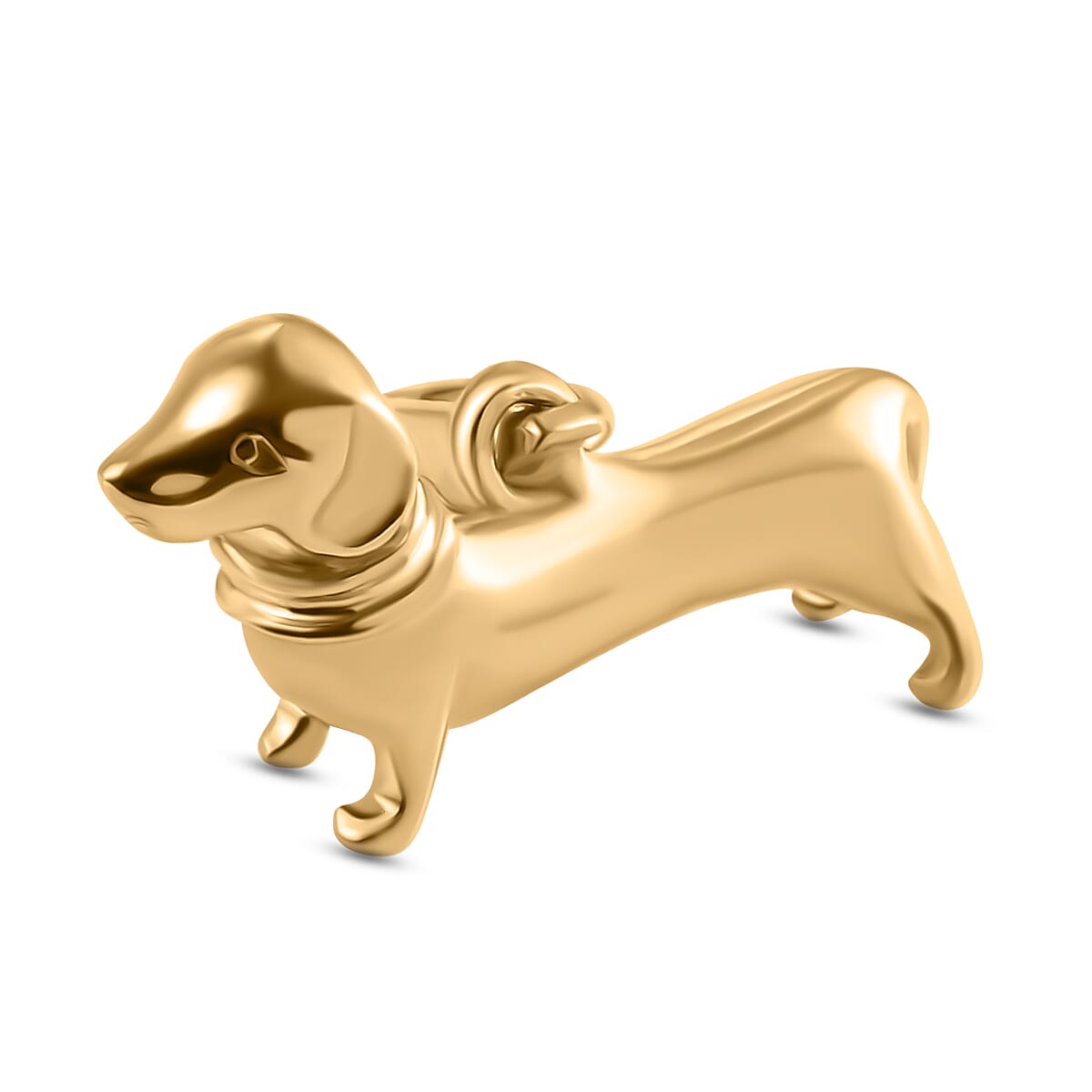 14K Gold Overlay Sterling Silver Dachshund Dog Pendant