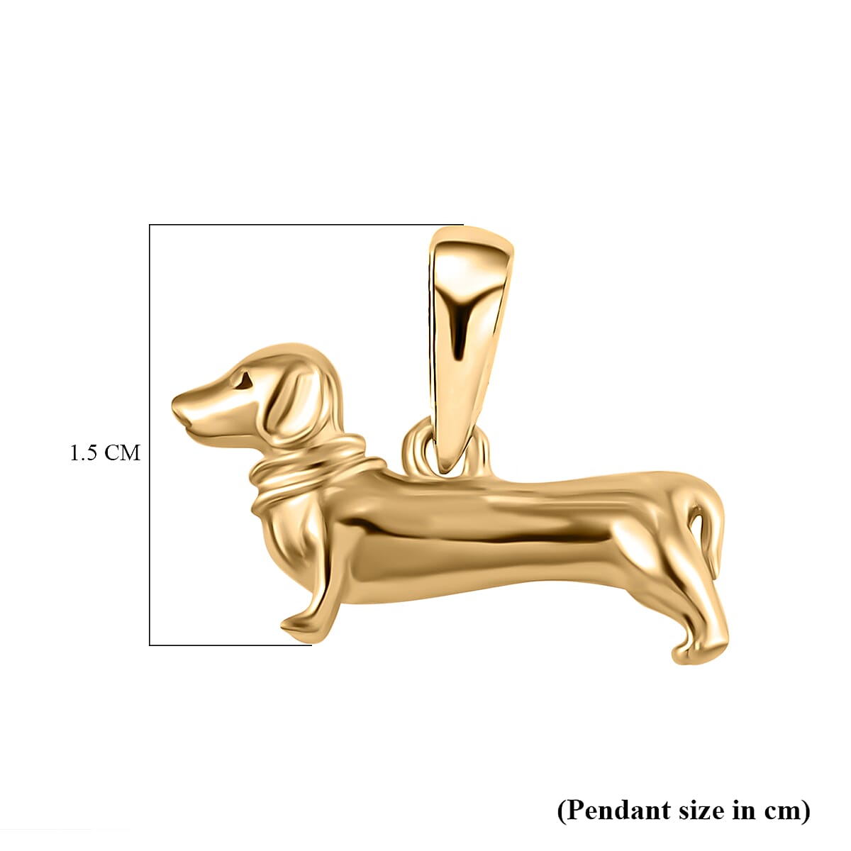 14K Gold Overlay Sterling Silver Dachshund Dog Pendant